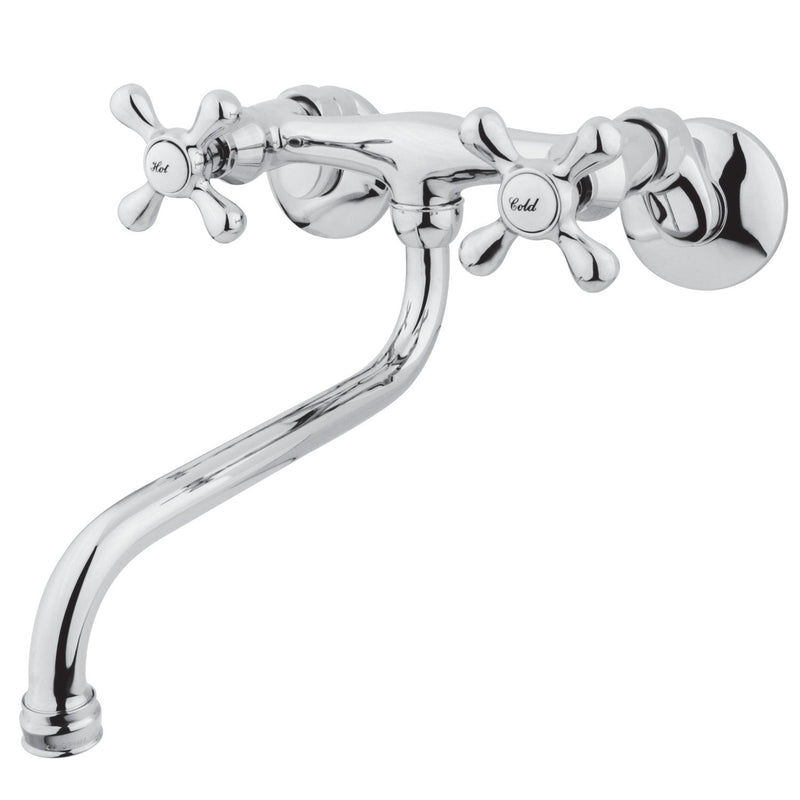 Kingston Double-Handle 2-Hole Wall Mount Bathroom Faucet