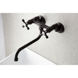 Kingston Double-Handle 2-Hole Wall Mount Bathroom Faucet