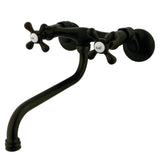Kingston Double-Handle 2-Hole Wall Mount Bathroom Faucet
