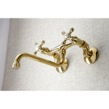 Kingston Double-Handle 2-Hole Wall Mount Bathroom Faucet