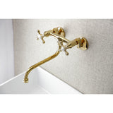 Kingston Double-Handle 2-Hole Wall Mount Bathroom Faucet