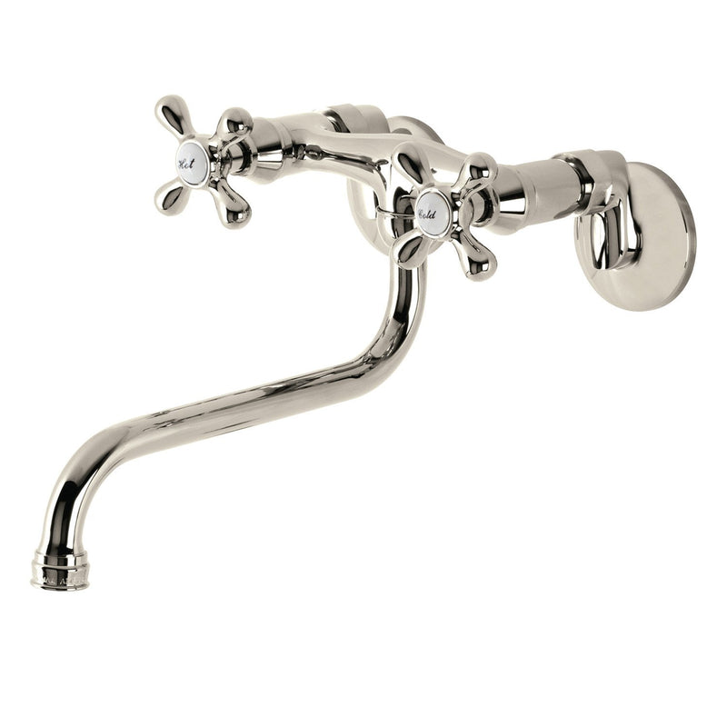 Kingston Double-Handle 2-Hole Wall Mount Bathroom Faucet