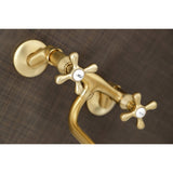 Kingston Double-Handle 2-Hole Wall Mount Bathroom Faucet