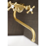 Kingston Double-Handle 2-Hole Wall Mount Bathroom Faucet