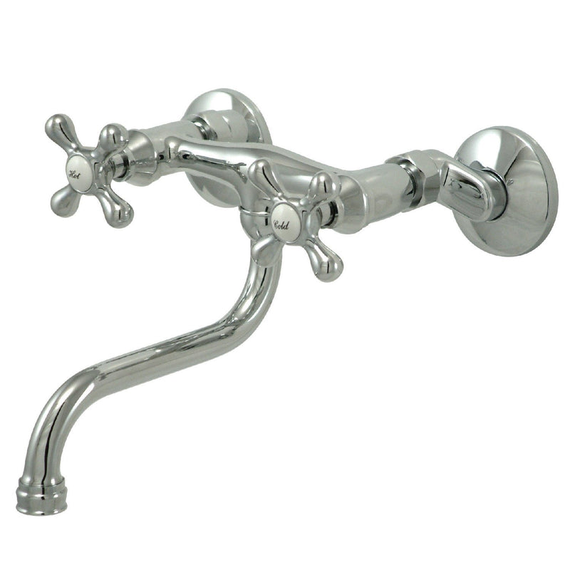 Kingston Double-Handle 2-Hole Wall Mount Bathroom Faucet