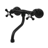 Kingston Double-Handle 2-Hole Wall Mount Bathroom Faucet