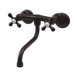 Kingston Double-Handle 2-Hole Wall Mount Bathroom Faucet
