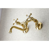 Kingston Double-Handle 2-Hole Wall Mount Bathroom Faucet