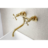Kingston Double-Handle 2-Hole Wall Mount Bathroom Faucet