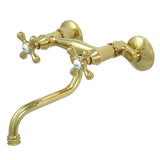 Kingston Double-Handle 2-Hole Wall Mount Bathroom Faucet