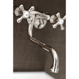 Kingston Double-Handle 2-Hole Wall Mount Bathroom Faucet