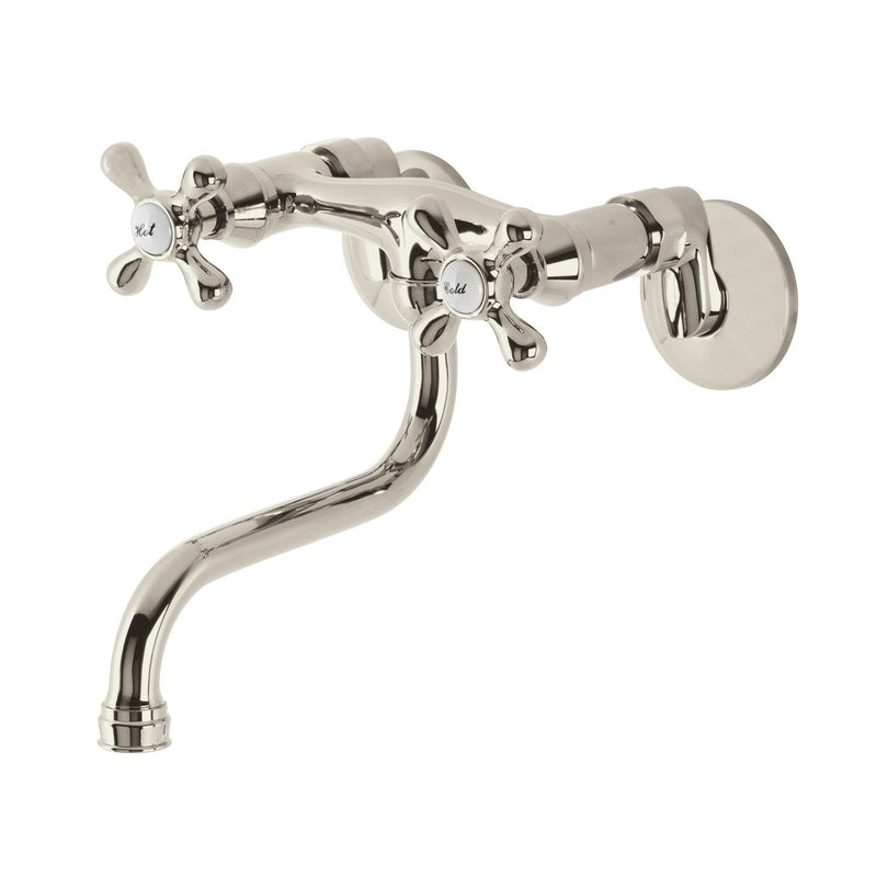 Kingston Double-Handle 2-Hole Wall Mount Bathroom Faucet