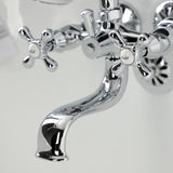 Kingston Three-Handle 2-Hole Tub Wall Mount Clawfoot Tub Faucet with Handshower