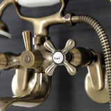 Kingston Two-Handle Clawfoot Tub Faucet with Hand Shower