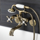 Kingston Two-Handle Clawfoot Tub Faucet with Hand Shower
