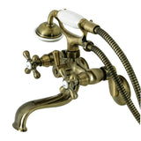 Kingston Two-Handle Clawfoot Tub Faucet with Hand Shower