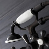 Kingston Two-Handle Clawfoot Tub Faucet with Hand Shower