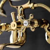 Kingston Two-Handle Clawfoot Tub Faucet with Hand Shower