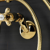 Kingston Two-Handle Clawfoot Tub Faucet with Hand Shower