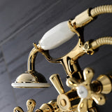 Kingston Two-Handle Clawfoot Tub Faucet with Hand Shower