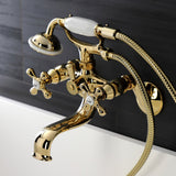 Kingston Two-Handle Clawfoot Tub Faucet with Hand Shower