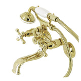 Kingston Two-Handle Clawfoot Tub Faucet with Hand Shower