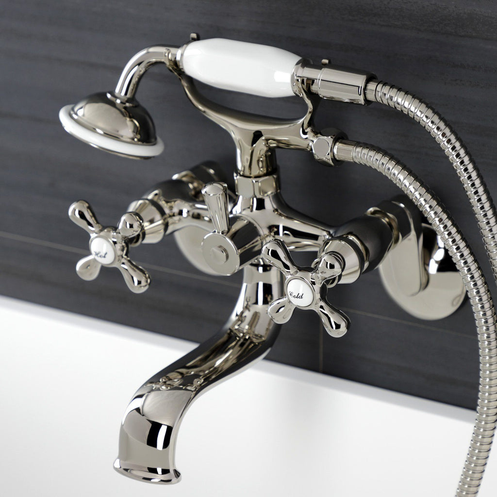 Kingston Two-Handle Clawfoot Tub Faucet with Hand Shower