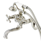 Kingston Two-Handle Clawfoot Tub Faucet with Hand Shower