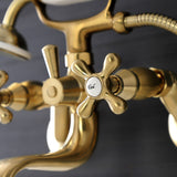 Kingston Two-Handle Clawfoot Tub Faucet with Hand Shower