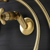 Kingston Two-Handle Clawfoot Tub Faucet with Hand Shower