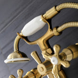 Kingston Two-Handle Clawfoot Tub Faucet with Hand Shower