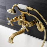 Kingston Two-Handle Clawfoot Tub Faucet with Hand Shower