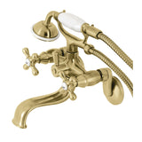 Kingston Two-Handle Clawfoot Tub Faucet with Hand Shower