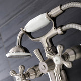 Kingston Two-Handle Clawfoot Tub Faucet with Hand Shower