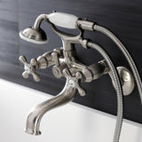 Kingston Two-Handle Clawfoot Tub Faucet with Hand Shower