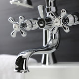 Kingston Three-Handle 2-Hole Deck Mount Clawfoot Tub Faucet with Handshower