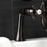 Kingston Three-Handle 2-Hole Deck Mount Clawfoot Tub Faucet with Handshower