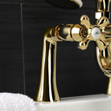 Kingston Three-Handle 2-Hole Deck Mount Clawfoot Tub Faucet with Handshower