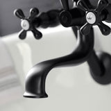 Kingston Three-Handle 2-Hole Tub Wall Mount Clawfoot Tub Faucet with Handshower