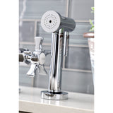 Hamilton Two-Handle 4-Hole Deck Mount Industrial Style Bridge Kitchen Faucet with Brass Side Sprayer