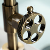 Webb Two-Handle 4-Hole Deck Mount Bridge Kitchen Faucet with Knurled Handle and Brass Side Sprayer