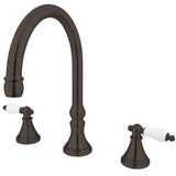 Roman Two-Handle 3-Hole Deck Mount Roman Tub Faucet