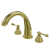 English Country Two-Handle 3-Hole Deck Mount Roman Tub Faucet