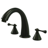 English Country Two-Handle 3-Hole Deck Mount Roman Tub Faucet