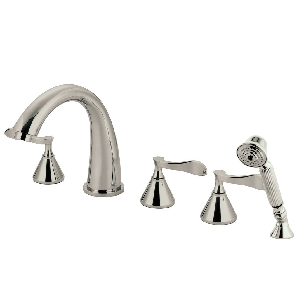 Century Three-Handle 5-Hole Deck Mount Roman Tub Faucet with Hand Shower