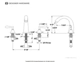 Century Two-Handle 3-Hole Deck Mount Roman Tub Faucet