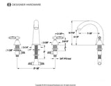Roman Two-Handle 3-Hole Deck Mount Roman Tub Faucet