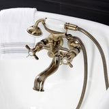 Essex Three-Handle 2-Hole Tub Wall Mount Clawfoot Tub Faucet with Handshower