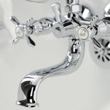 Essex Three-Handle 2-Hole Tub Wall Mount Clawfoot Tub Faucet with Handshower