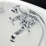 Essex Three-Handle 2-Hole Tub Wall Mount Clawfoot Tub Faucet with Handshower